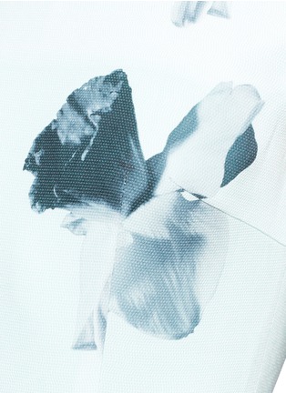 Detail View - Click To Enlarge - HELEN LEE - Cold shoulder floral print piqué dress