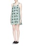 Front View - Click To Enlarge - HELEN LEE - Plissé pleat side floral print dress