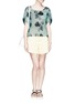 Figure View - Click To Enlarge - HELEN LEE - Floral print mesh T-shirt