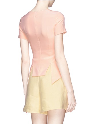 Back View - Click To Enlarge - HELEN LEE - Cutout peplum stretch crepe top
