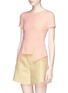Front View - Click To Enlarge - HELEN LEE - Cutout peplum stretch crepe top
