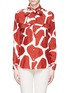 Main View - Click To Enlarge - STELLA JEAN - 'Scimmia' giraffe print tie neck silk blouse