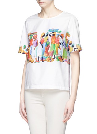 Front View - Click To Enlarge - STELLA JEAN - 'Cavaletta K.' women print cotton poplin T-shirt