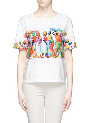 Main View - Click To Enlarge - STELLA JEAN - 'Cavaletta K.' women print cotton poplin T-shirt