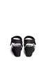 Back View - Click To Enlarge - SARAH SUMMER - Black leather wedge platform sandals