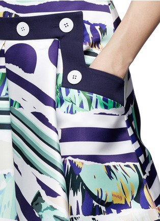 Detail View - Click To Enlarge - KENZO - Torn paper print duchesse satin skirt
