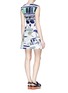 Back View - Click To Enlarge - KENZO - Abstract print satin flare dress