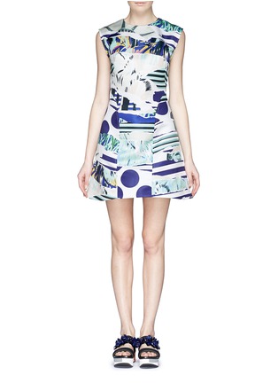 Main View - Click To Enlarge - KENZO - Abstract print satin flare dress