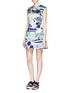 Figure View - Click To Enlarge - KENZO - Abstract print satin flare dress