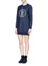 Figure View - Click To Enlarge - KENZO - Eiffel tower and Statue of Liberty embroidered sweatshirt dress