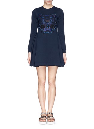 Main View - Click To Enlarge - KENZO - Tiger embroidery jersey skater dress