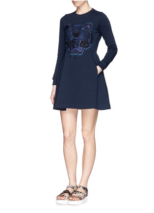 Figure View - Click To Enlarge - KENZO - Tiger embroidery jersey skater dress