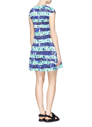Back View - Click To Enlarge - KENZO - Stripe flower print stretch crepe dress