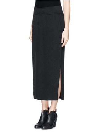 Front View - Click To Enlarge - HELMUT LANG - Texture silk straight skirt