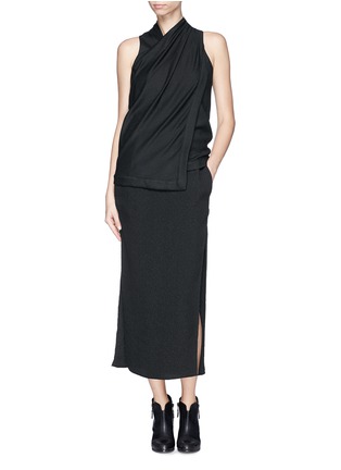 Figure View - Click To Enlarge - HELMUT LANG - Texture silk straight skirt