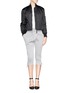 Figure View - Click To Enlarge - HELMUT LANG - Pearlised cropped bomber jacket
