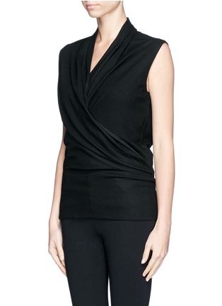 Front View - Click To Enlarge - HELMUT LANG - Faux wrap wool top