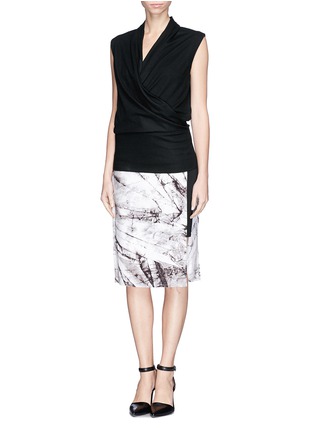 Figure View - Click To Enlarge - HELMUT LANG - Faux wrap wool top