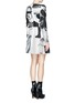 Back View - Click To Enlarge - CARVEN - Urban print belted silk dress