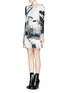 Figure View - Click To Enlarge - CARVEN - Urban print belted silk dress