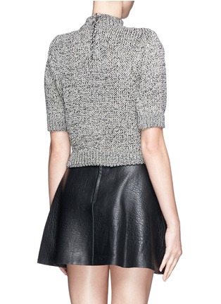 Back View - Click To Enlarge - CARVEN - Woman face panel stretch cropped sweater 