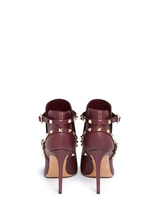 Back View - Click To Enlarge - VALENTINO GARAVANI - 'Rockstud' ankle harness leather boots