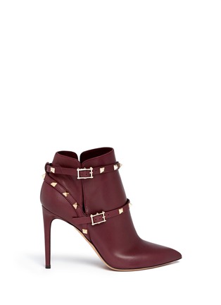 Main View - Click To Enlarge - VALENTINO GARAVANI - 'Rockstud' ankle harness leather boots