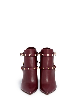 Figure View - Click To Enlarge - VALENTINO GARAVANI - 'Rockstud' ankle harness leather boots