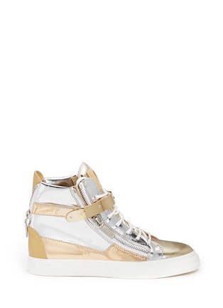 Main View - Click To Enlarge - 73426 - London high-top metallic leather sneakers