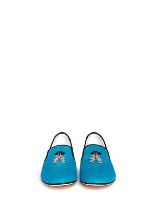 Figure View - Click To Enlarge - 73426 - Fish tassel suede smoking shoes