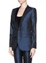 Front View - Click To Enlarge - EACH X OTHER - x Robert Montgomery leather lapel brocade tuxedo jacket