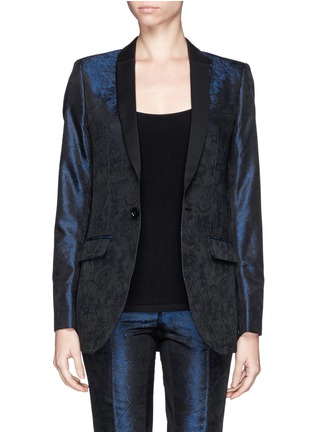 Main View - Click To Enlarge - EACH X OTHER - x Robert Montgomery leather lapel brocade tuxedo jacket