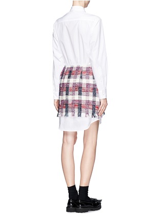 Back View - Click To Enlarge - MSGM - Tweed overlay shirt dress