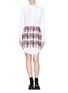 Main View - Click To Enlarge - MSGM - Tweed overlay shirt dress