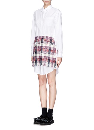 Figure View - Click To Enlarge - MSGM - Tweed overlay shirt dress