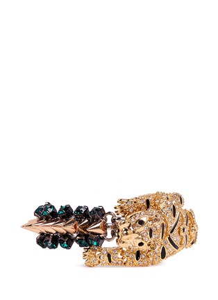 Main View - Click To Enlarge - VENNA - Crystal pavé tiger spike bracelet