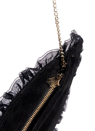 Detail View - Click To Enlarge - CHARLOTTE OLYMPIA - 'Blink' mask velvet clutch