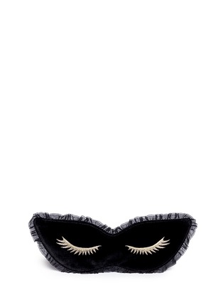 Main View - Click To Enlarge - CHARLOTTE OLYMPIA - 'Blink' mask velvet clutch