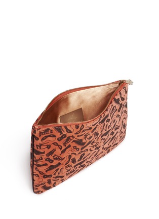 Detail View - Click To Enlarge - CHARLOTTE OLYMPIA - 'Dress Up' print suede pouch