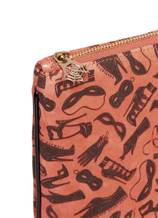 Detail View - Click To Enlarge - CHARLOTTE OLYMPIA - 'Dress Up' print suede pouch