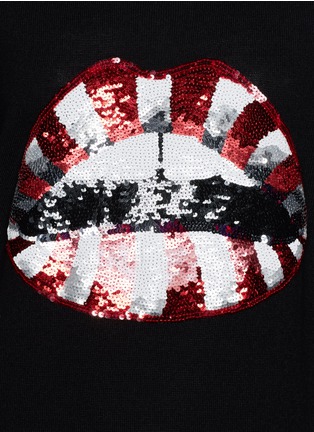 Detail View - Click To Enlarge - MARKUS LUPFER - Natalie candy stripe sequin 'Lara Lip' sweater