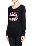 Front View - Click To Enlarge - MARKUS LUPFER - Natalie candy stripe sequin 'Lara Lip' sweater