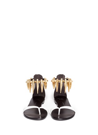 Figure View - Click To Enlarge - 73426 - Stud and spike embellished flat sandals