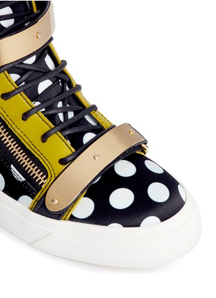 Detail View - Click To Enlarge - 73426 - London polka dot satin high-top sneakers