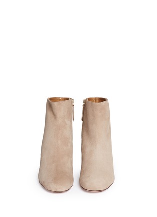 Front View - Click To Enlarge - AQUAZZURA - 'Brooklyn' suede and leather ankle boots