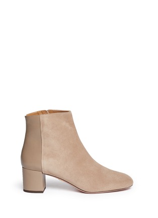 Main View - Click To Enlarge - AQUAZZURA - 'Brooklyn' suede and leather ankle boots