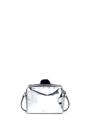 Detail View - Click To Enlarge - REBECCA MINKOFF - 'Mini Sofia' pompom tassel mirror leather crossbody bag