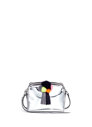 Main View - Click To Enlarge - REBECCA MINKOFF - 'Mini Sofia' pompom tassel mirror leather crossbody bag