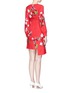 Back View - Click To Enlarge - HELEN LEE - 'Flying Bunny' print wrap crepe dress