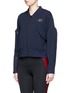 Front View - Click To Enlarge - PARTICLE FEVER - Detachable sleeve cotton bomber jacket